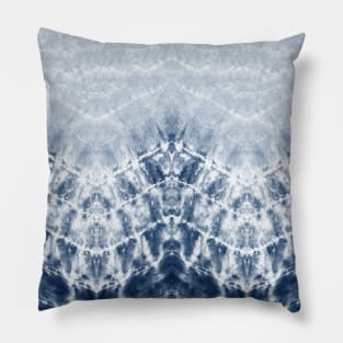 Navy Zig-Zag Tie-Dye Pillow