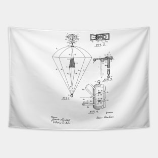 Parachute Vintage Patent Hand Drawing Tapestry