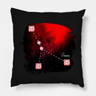 Cancer Constellation in Ruby - Star Signs and Birth Stones Pillow