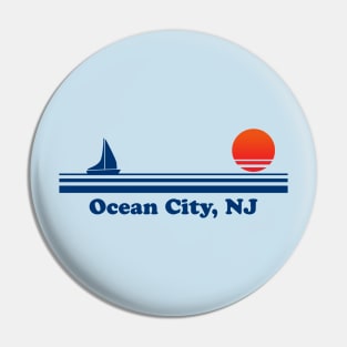 Ocean City, NJ - Sailboat Sunrise Pin