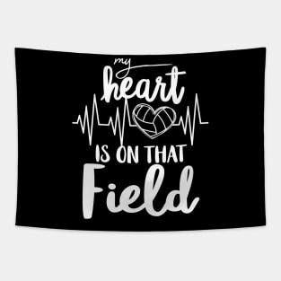My Heart Is on that Field Volleyball T shirt Volleyball Lovers Tapestry