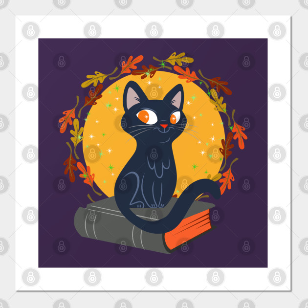 Black Cat And Spell Book Black Cat Posters And Art Prints