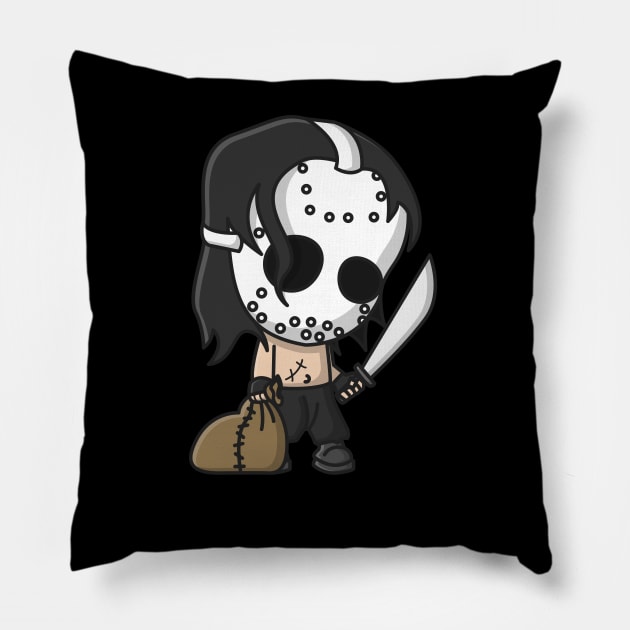 cute killer wearing a mask Pillow by fflat hds