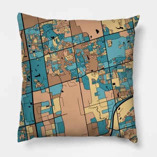 Vaughan Map Pattern in Mid Century Pastel Pillow