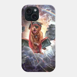 Pirate Dog Riding Flamingo In Space Phone Case