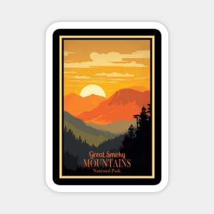 Great Smoky Mountains national park vintage travel poster Magnet