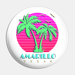 Amarillo Texas Palm Trees Sunset Pin