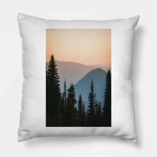 Golden Hour Mountains Pillow