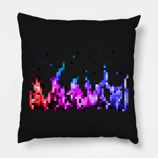 Coloured Pixel Fire! Pillow