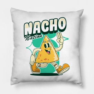 Cute Nachos Mexican Food Cartoon Pillow