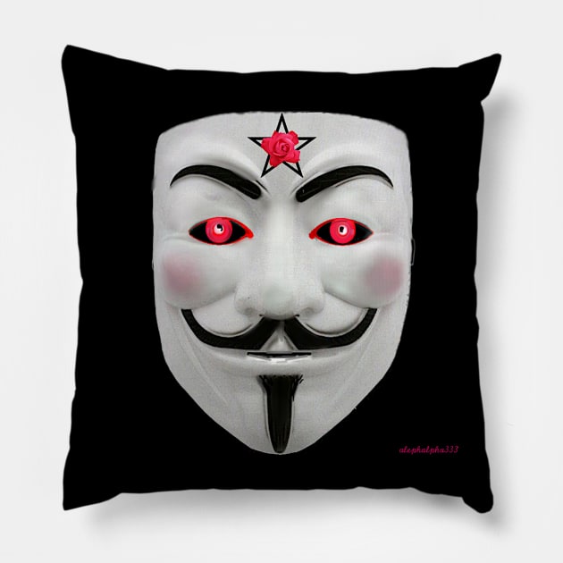 Guy Fawkes Illuminati Pillow by AlephAlpha333