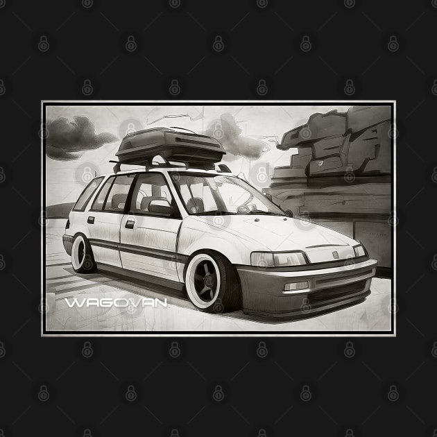 Honda Civic Wagovan Version 1 by CarTeeExclusives