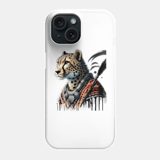 Roar with Style: Authentic African Warrior Cheetah T-Shirt - Limited Edition! Phone Case