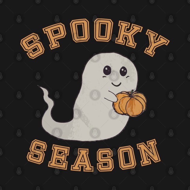 Spooky season cute ghost and pumpkin by BoogieCreates