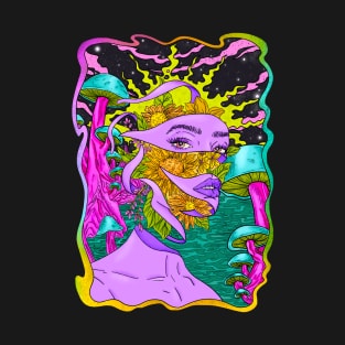 Metamorphosis - Trippy Sci Fi Portrait T-Shirt