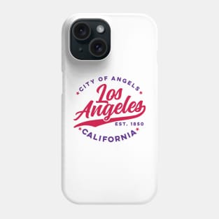 Vintage Los Angeles City of Angels California Red Text Phone Case