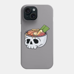 Kawaii Japanese Anime Skull Ramen for Halloween and Ramen Lovers Phone Case