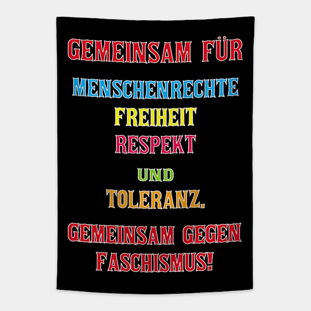 Gemeinsam gegen Faschismus Tapestry by shirtsandmore4you