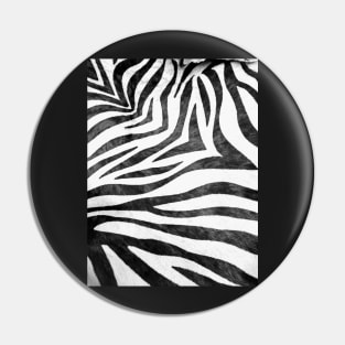 Photographic Image of Realistic Zebra Print in Black and White Pin