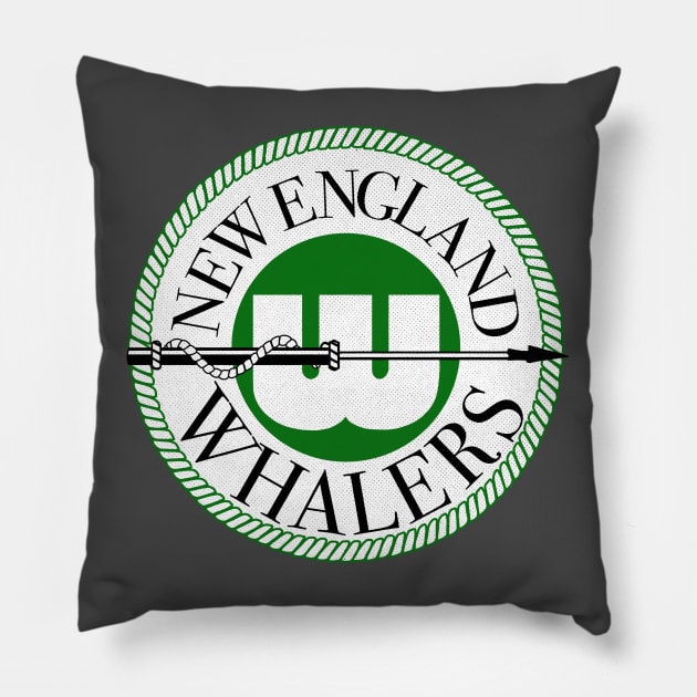 Defunct New England Whalers Hockey 1972 Pillow by LocalZonly