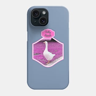 Silly goose on the pink grass Phone Case