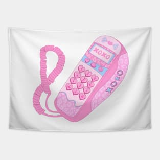 Y2K Heart Phone Tapestry