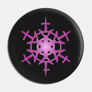 Pop Pink & Black Snowflake Pin