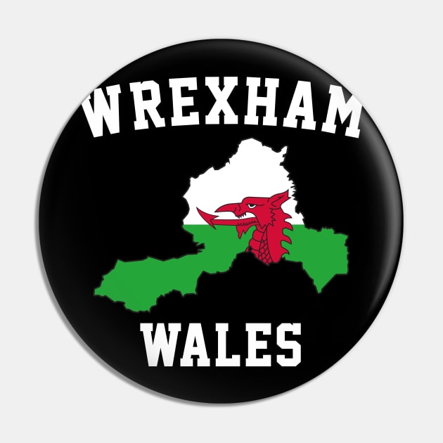 Wrexham Wales / Cymru Map Pin by Botak Solid Art