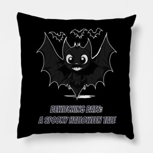 Bewitching Bats: A Spooky Halloween Tale Pillow