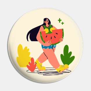 Watermelon Girl Pin