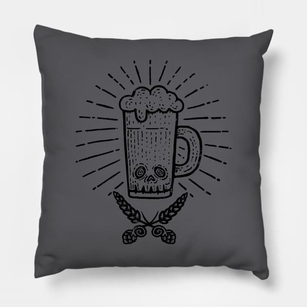 Beer Bones Pillow by Walmazan