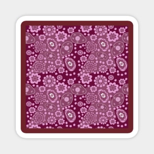 Floral pattern with leaves and flowers paisley style Magnet