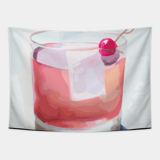 Cocktail with Cherry Tapestry by maxcode