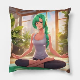 Sensei Yoga Anime Pose Pillow