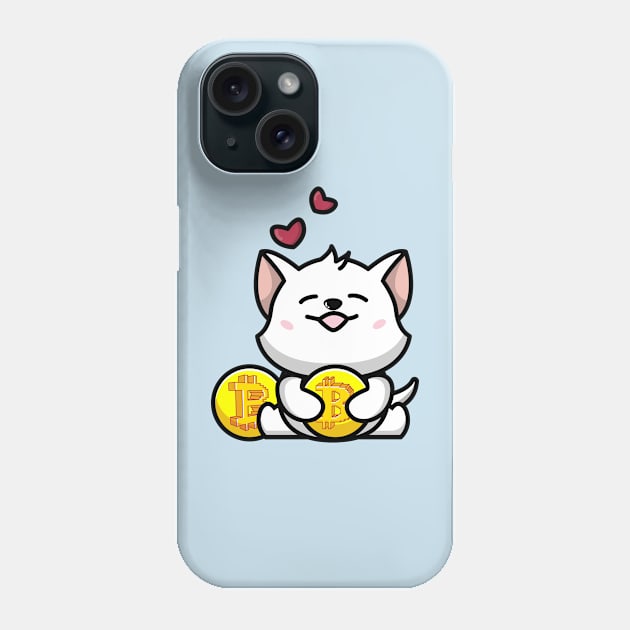 cute huging bitcoin Phone Case by fflat hds