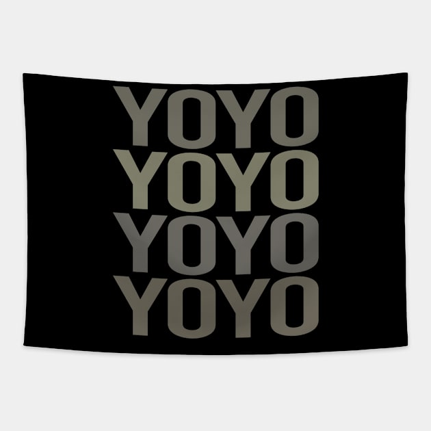 Gray Text Art YoYo Yo-Yo Tapestry by Happy Life