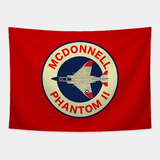 F-4 Phantom Retro Patch Tapestry by TCP