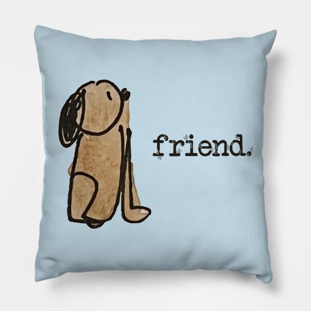 Little Brown Dog Pillow by 6630 Productions