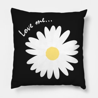 Love me, Love me not Daisy Polkadot Pillow