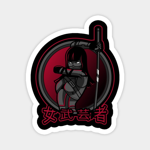 Female Warrior Ronin Samurai 女武芸者 Magnet by OldCamp