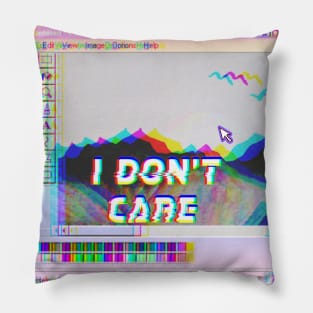 I don't care vaporwave Pillow