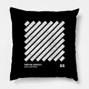 Prefab Sprout / Cars & Girls / Minimal Graphic Design Tribute Pillow