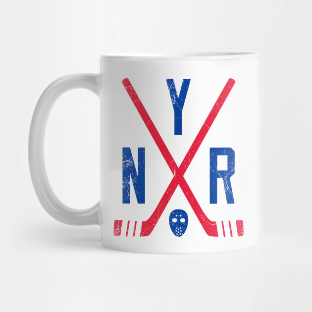 Nyr Retro Sticks White Ny Rangers Mug Teepublic