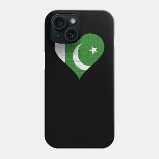 Pakistani Jigsaw Puzzle Heart Design - Gift for Pakistani With Pakistan Roots Phone Case