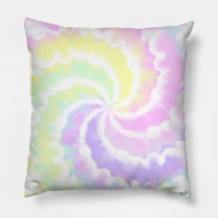 Tie Dye Pastel Rainbow Spiral Pillow