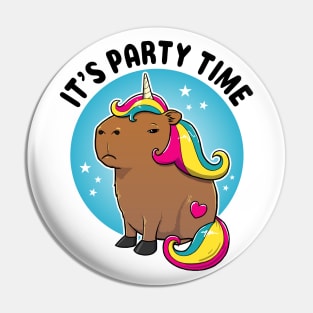 It's party time Capybara Unicorn Pin