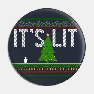 It's Lit Christmas Tree Ugly Sweater Pin