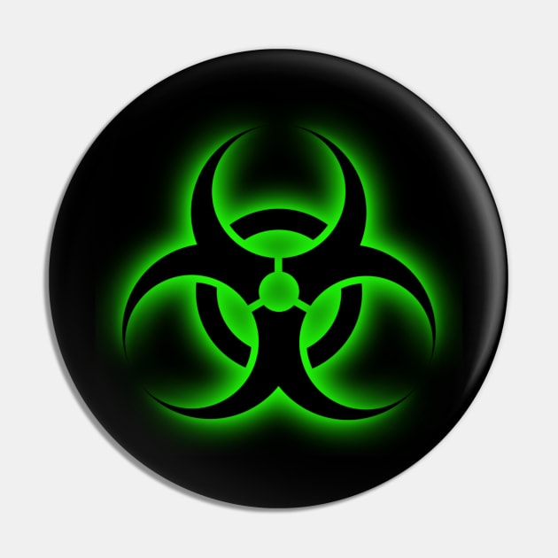 Green Biohazard Pin by Celtic Morrigan