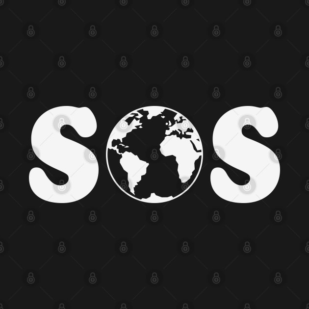 SOS – Earth Overshoot Day / Climate Change (White) by MrFaulbaum