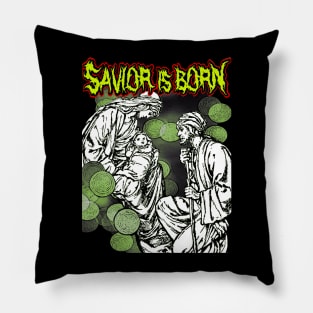 SAVIOR is BORN Metal Christmas Pillow